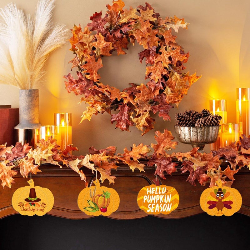 Sophena Wooden Pumpkins Ornaments to Paint Halloween Thanksgiving Decoration Cutouts Unfinished 24PCS 3.5 inches, DIY Blank Unfinished Pumpkin Wood Discs Ornament for Home Harvest Crafts Hanging Autumn - Image 4